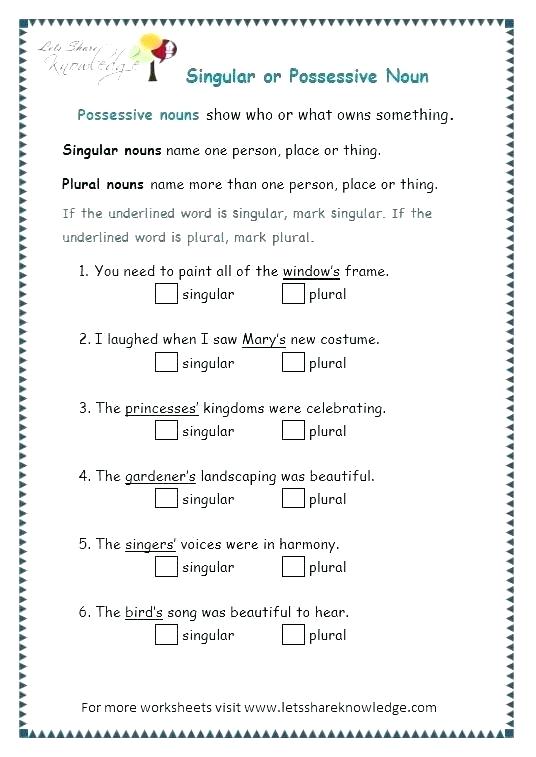 Singular And Plural Pronouns Worksheets