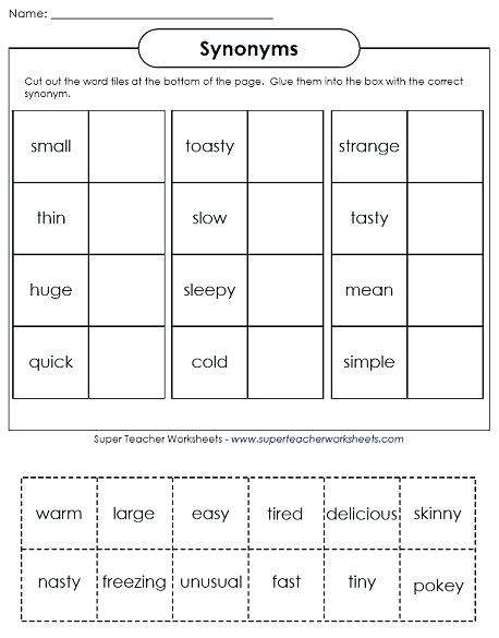 Antonym And Synonym Worksheets â Fabulouslytrendy Co