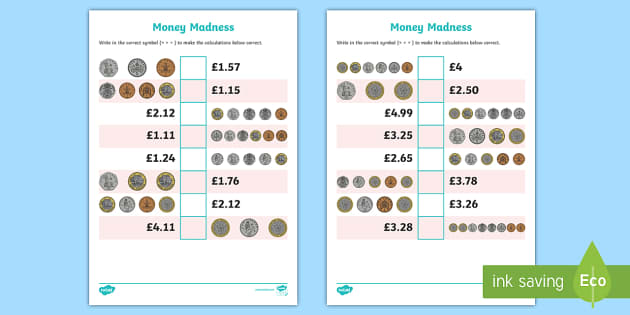 Year 4 Fractions Of Money Problems Worksheet   Worksheet