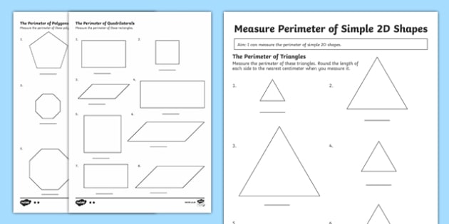 Year 3 Measuring The Perimeter Of Simple 2d Shapes Differentiated