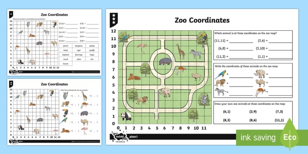 Zoo Coordinates Worksheet   Worksheets