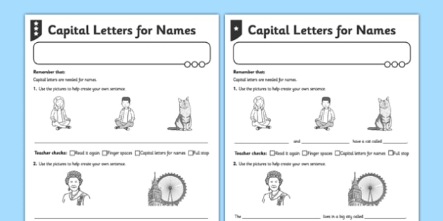 Capital Letters For Names (people And Places) Differentiated