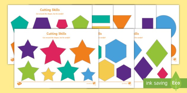 Cutting Skills Worksheets (size & Shape Ordering)