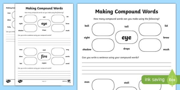 Making Compound Words Worksheet Worksheet, Worksheet | Free Worksheets ...