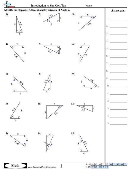 Trigonometry Worksheets