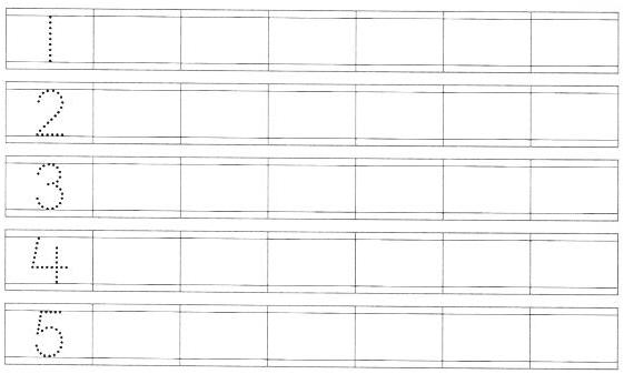 Worksheets On Tracing Numbers From 1 To 5