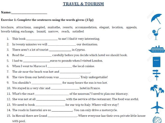 Travel Vocabulary Esl Pdf