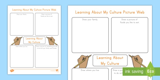 Learning About My Culture Picture Web Worksheet
