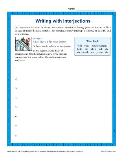 Writing With Interjections