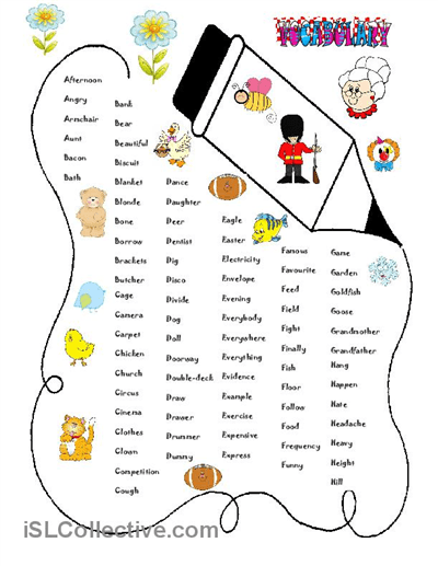 Vocabulary Worksheet