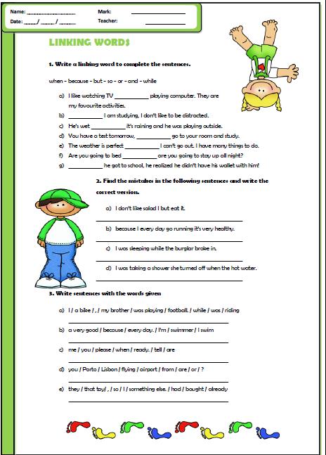 Connectors; Elementary Worksheet