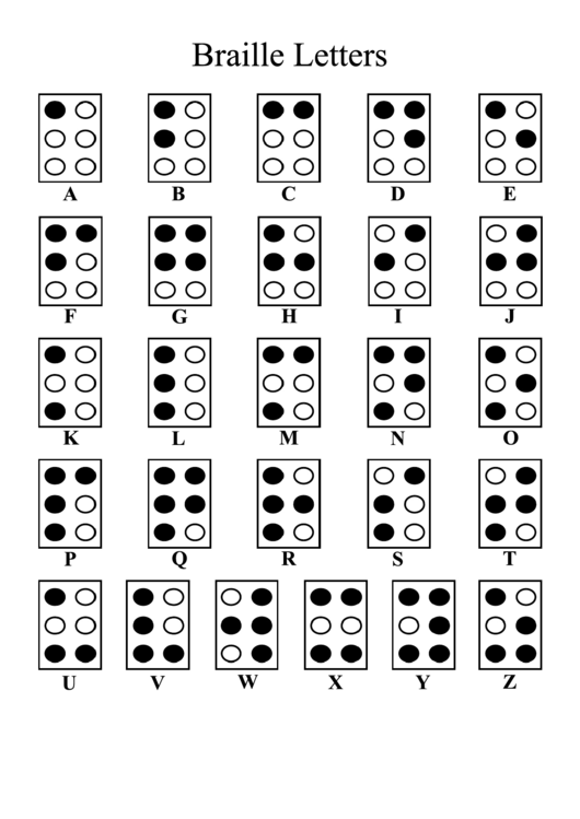 Free Printable Braille Alphabet Chart Template!