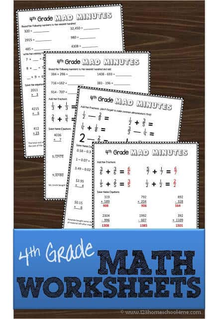 Printable 4th Grade Math Worksheets