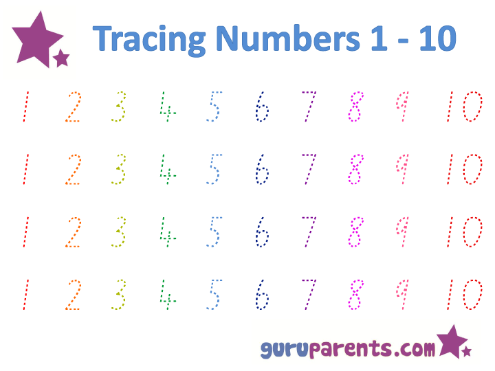 Practice Tracing Numbers 1 20