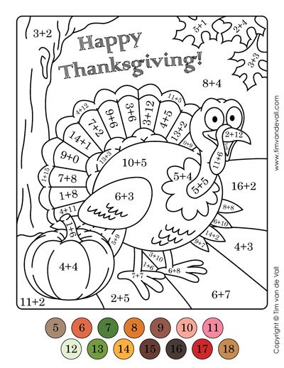 Thanksgiving Color By Numbers