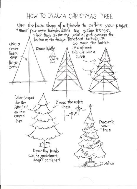 Christmas Tree How To Draw Worksheets For The Young Artist