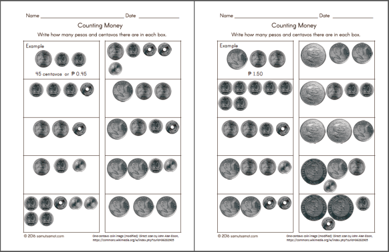 Philippine Money Chart And Worksheets