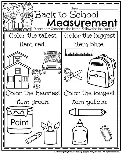 Back To School Kindergarten Worksheets