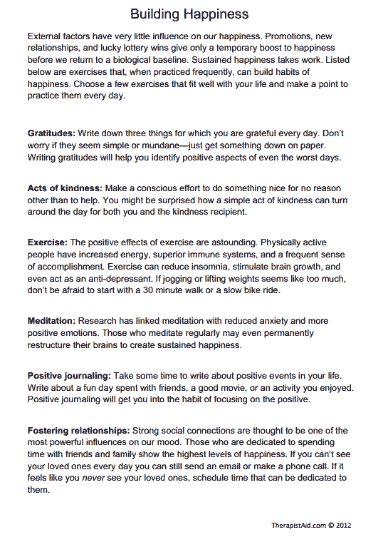 Building Happiness (exercises) (worksheet