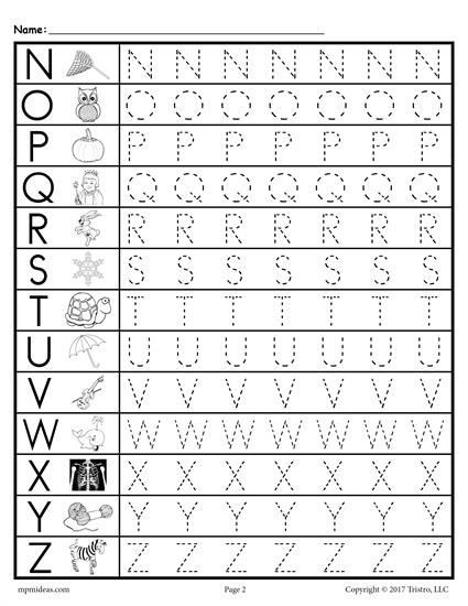 Free Uppercase Letter Tracing Worksheets