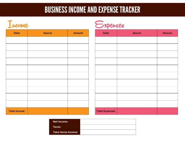 Free Business Income And Expense Tracker + Worksheet