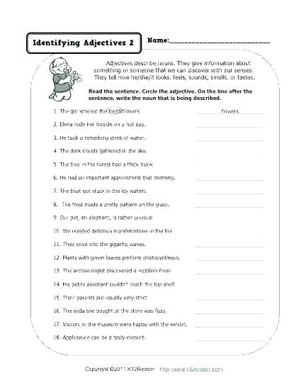 Adjectives Worksheets Middle School â Vietnamesefood Info