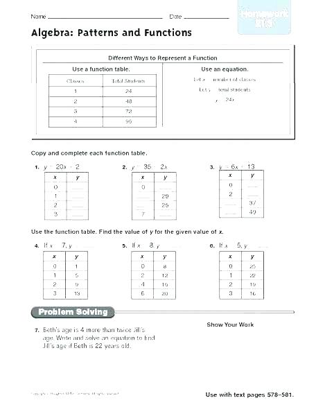Algebra Patterns Worksheets Beautiful Free Library Download And
