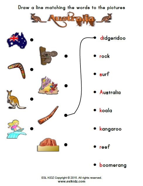 Australia Worksheets