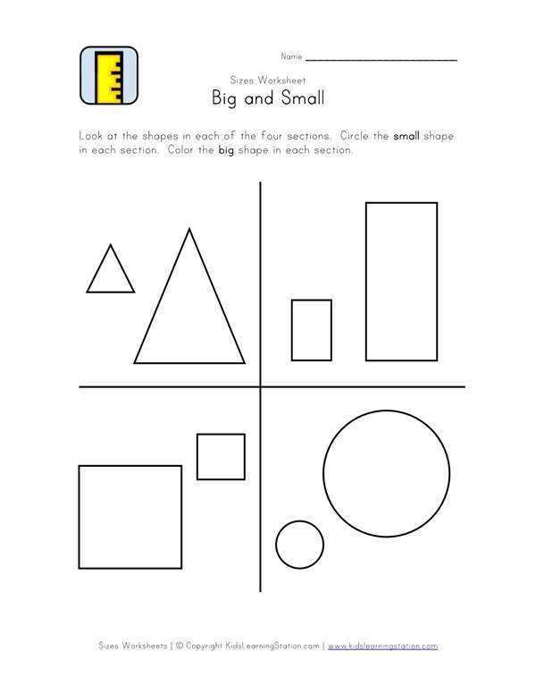 Big And Small Worksheet