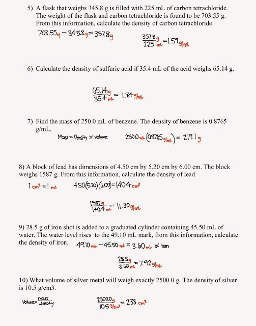 Tom Schoderbek Chemistry  Density Problems