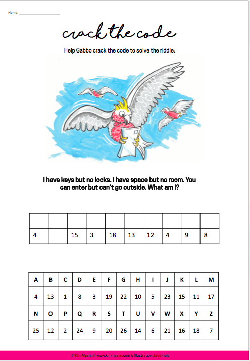 Crack The Code Riddle Worksheets (easy)
