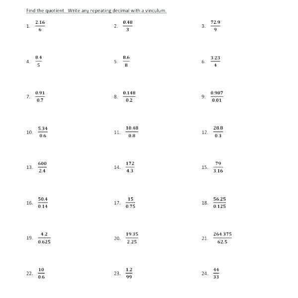 Division Worksheets For 6th Grade â Dzulfikar Com