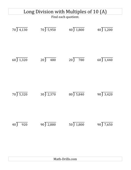 Division Worksheets With Remainders As Decimals