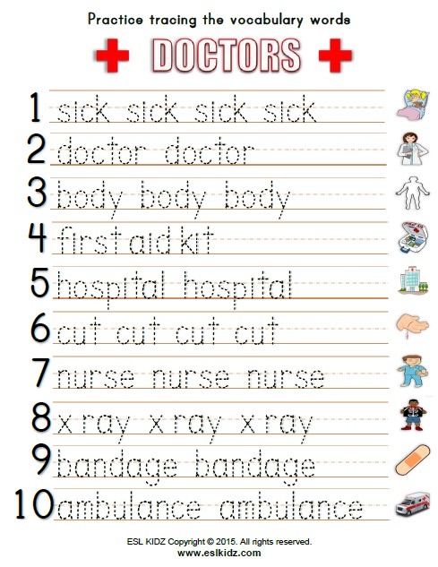 Doctors Worksheets