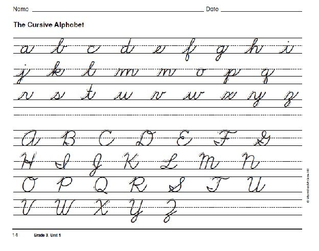 3rd Grade Cursive Practice