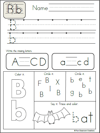 Free Alphabet Letter B Writing Page