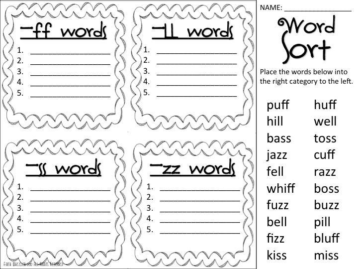 Four Free Worksheets For Word Work  Two Are Pre