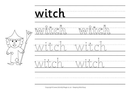 Printable Halloween Handwriting Worksheets For Kids