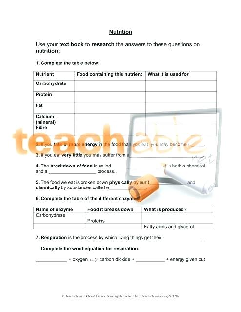 Healthy Living Worksheets For Adults Nutrition Worksheet Age Eating