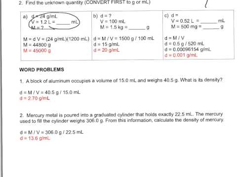 Density Calculations