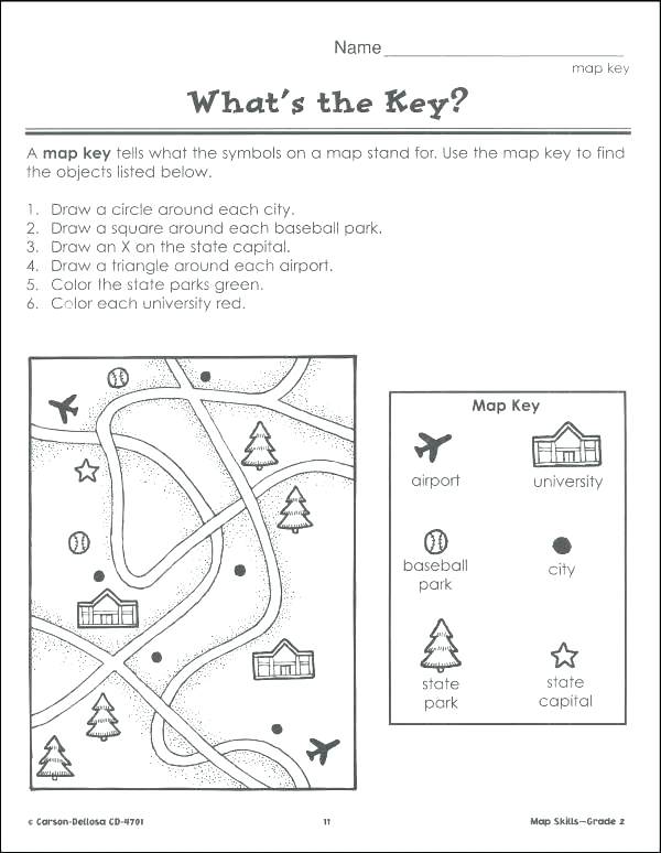 Map Skills Worksheets 3rd Grade
