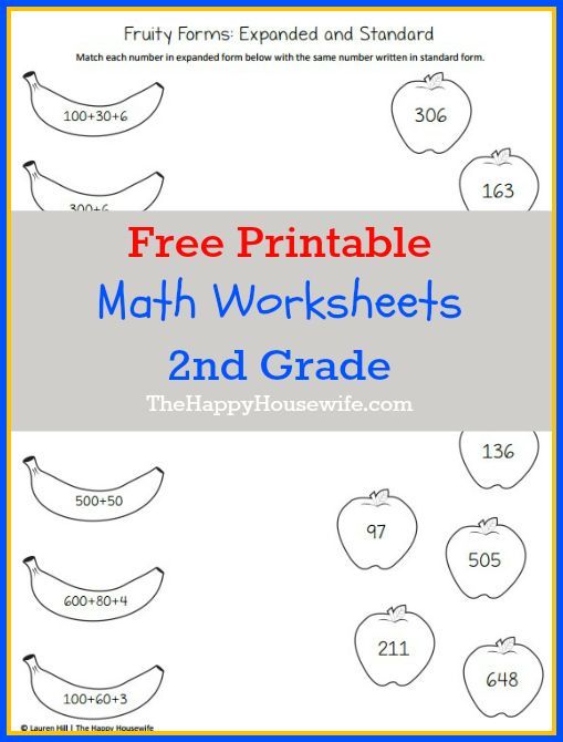 Math Worksheets Free 2nd Grade