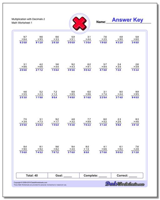 Multiplication With Decimals