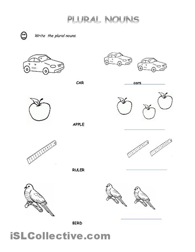 Pictures English Grammar Noun Worksheets,