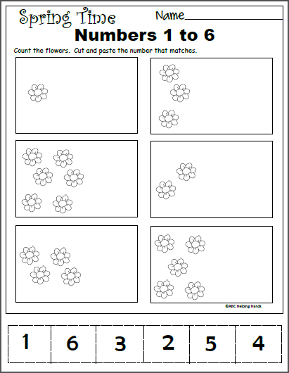 Free Spring Kindergarten Math Worksheet