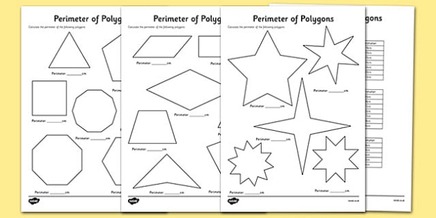 Perimeter Of Polygons Worksheets
