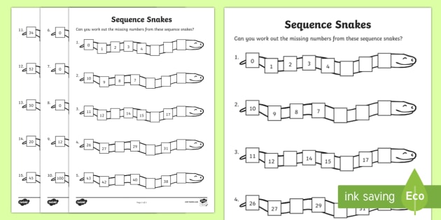 Sequence Snakes! Worksheet   Worksheets
