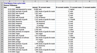 Trial Balance Using A Pivot Table