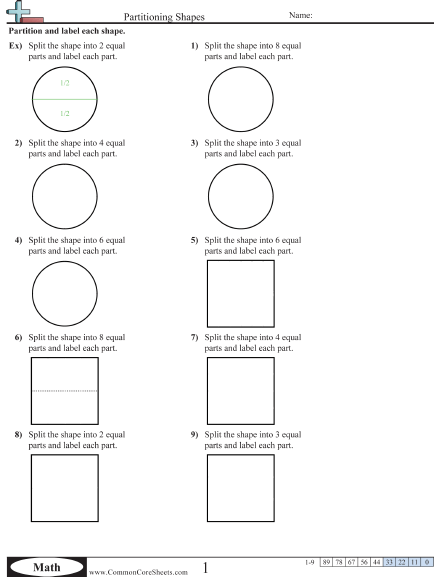 Partitioning Shapes Worksheet