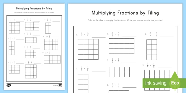 Multiplying Fractions By Tiling With Grids Activity